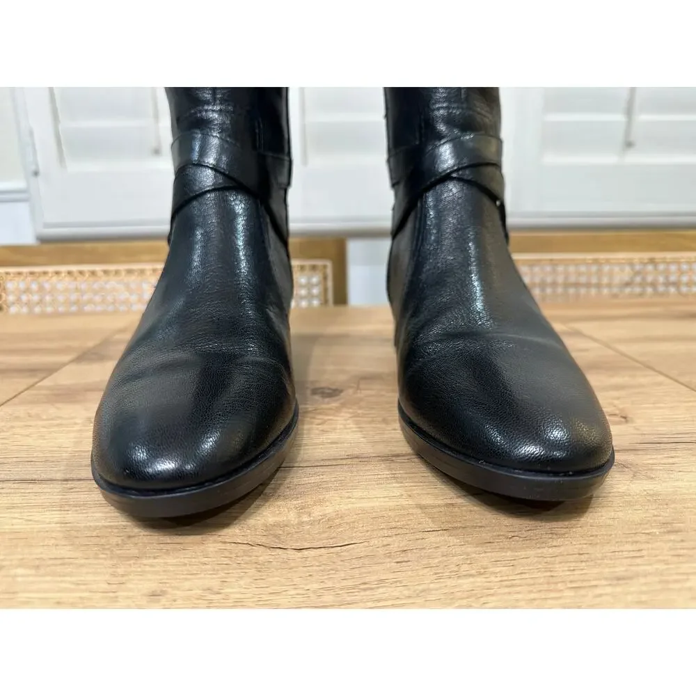 Naturalizer Rena 2 Riding Boots Knee High Black Leather Size 9.5 NIB Sleek Comfy
